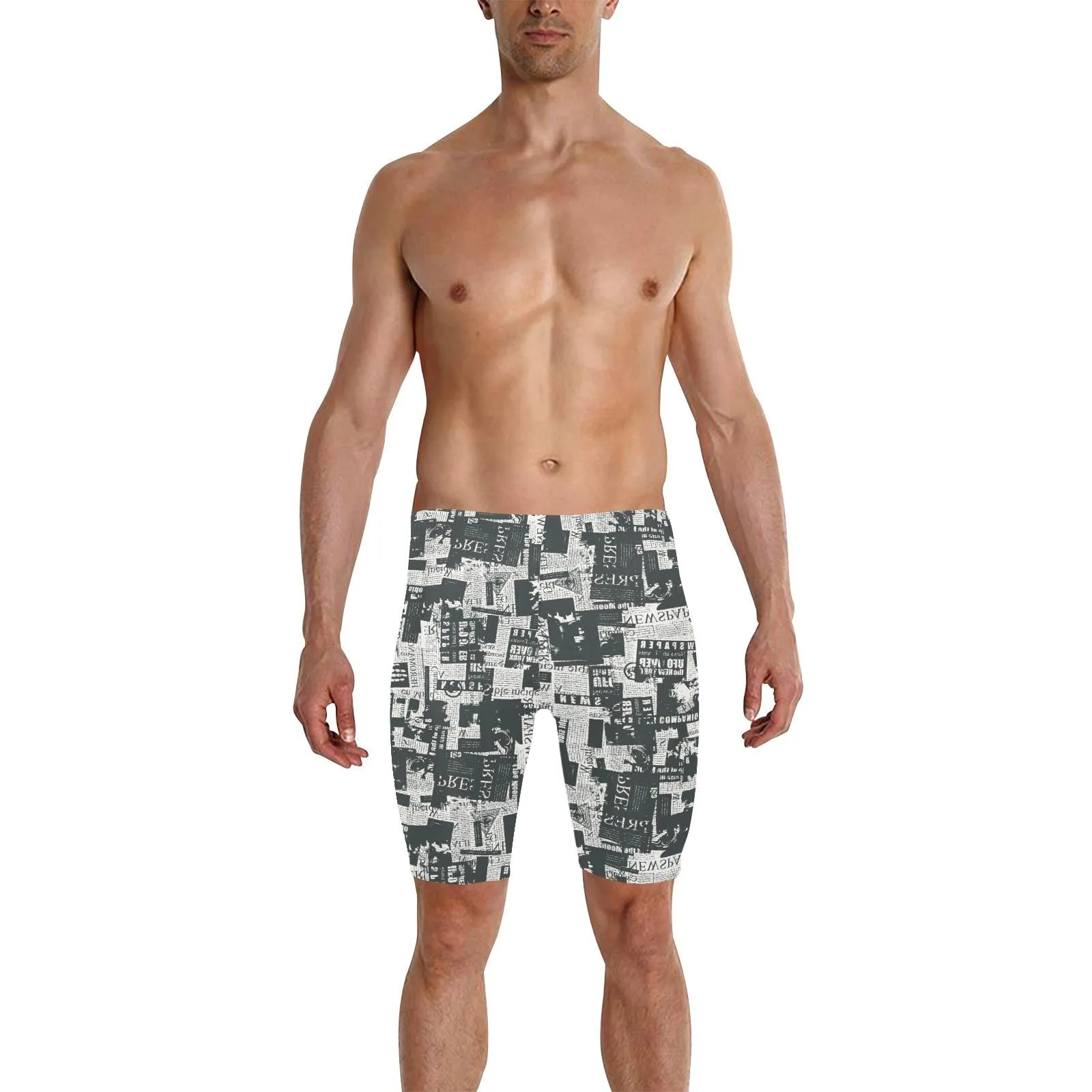 Men's Newspaper Print Swimwear - Stand Out from the Crowd
