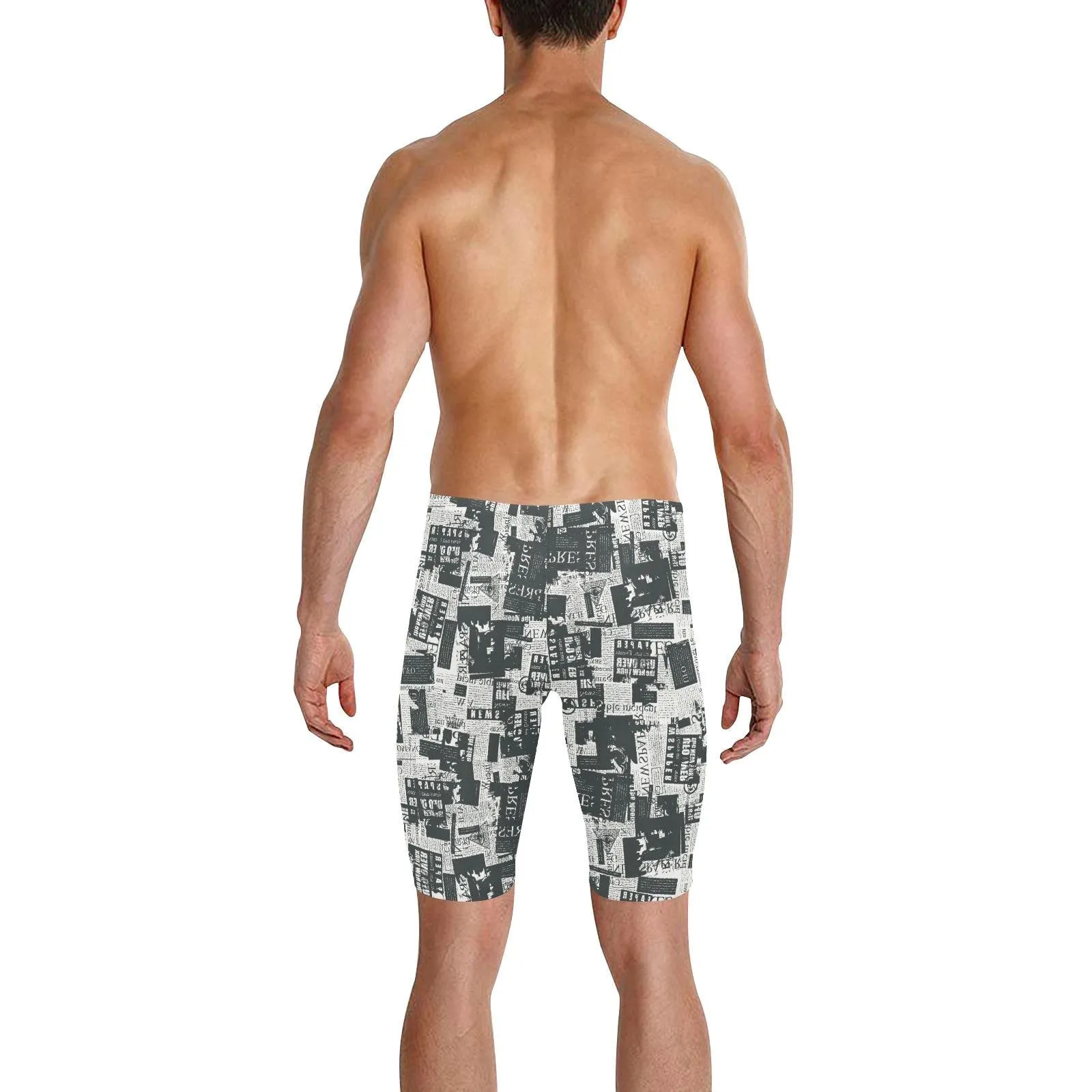 Men's Newspaper Print Swimwear - Stand Out from the Crowd
