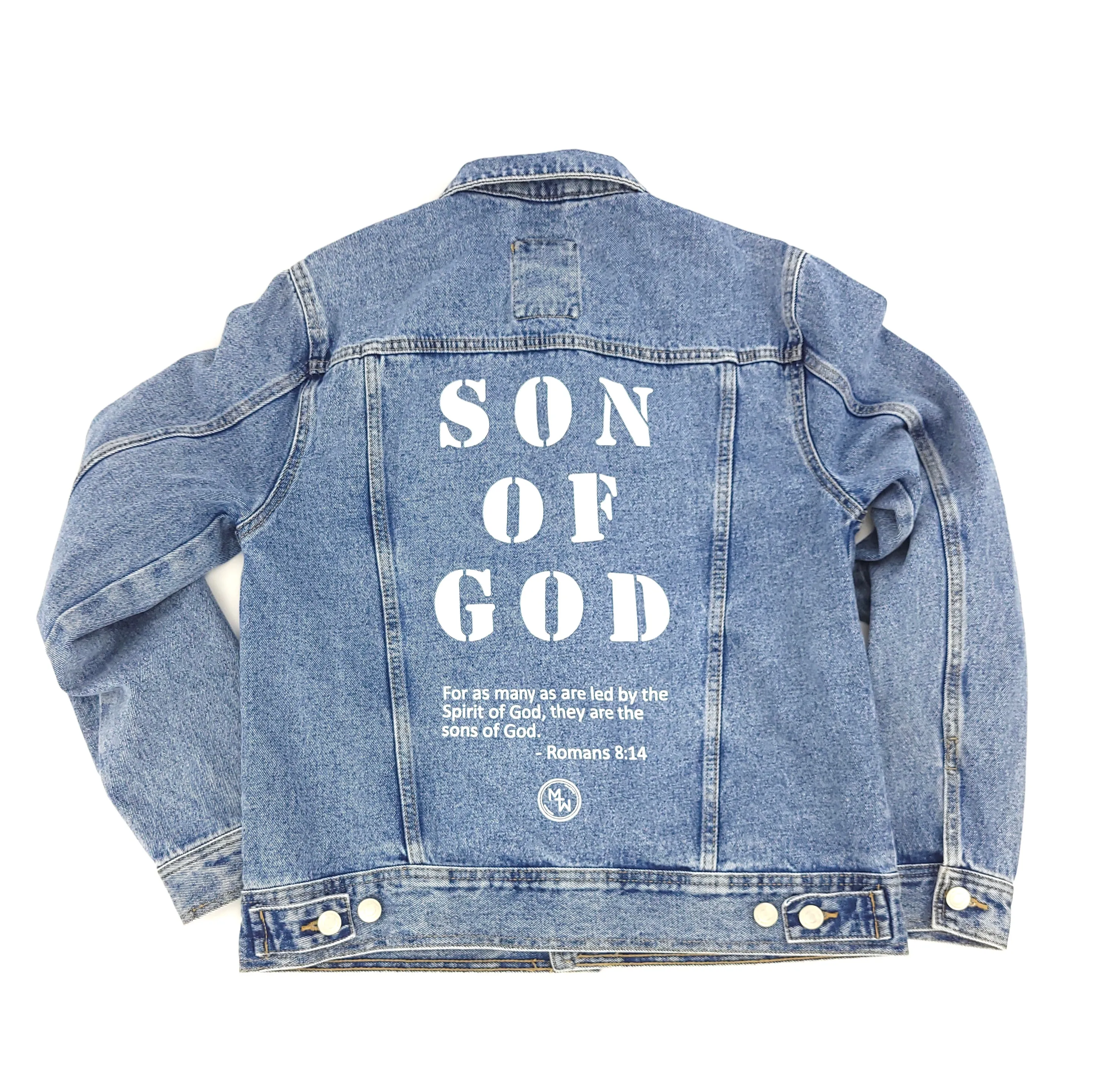 Men's Romans 8:14 Spring Denim Jacket