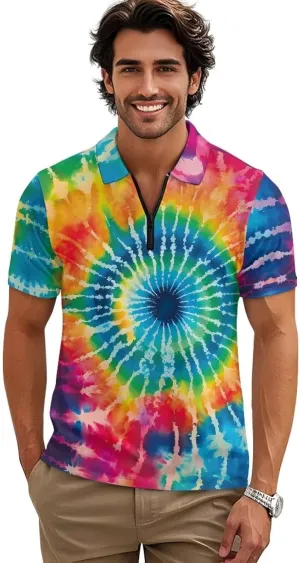 Men's Shirts Short Sleeve Zipper Shirt Slim Fit Tennis Golf Shirts Summer Casual Workout Athletic Tops