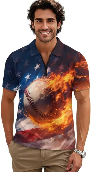 Men's Shirts Short Sleeve Zipper Shirt Slim Fit Tennis Golf Shirts Summer Casual Workout Athletic Tops