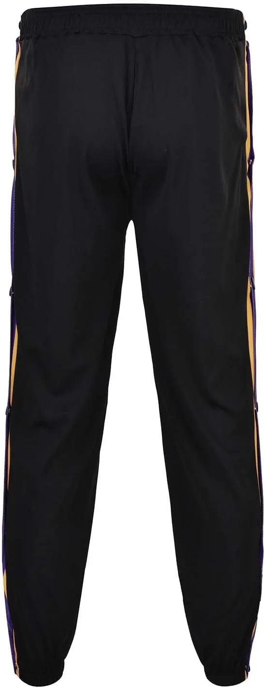 Mens Streetwear Cargo Jogger Pants Loose Fit Button Side Basketball Training Joggers with Elastic Cuffs Sweatpants