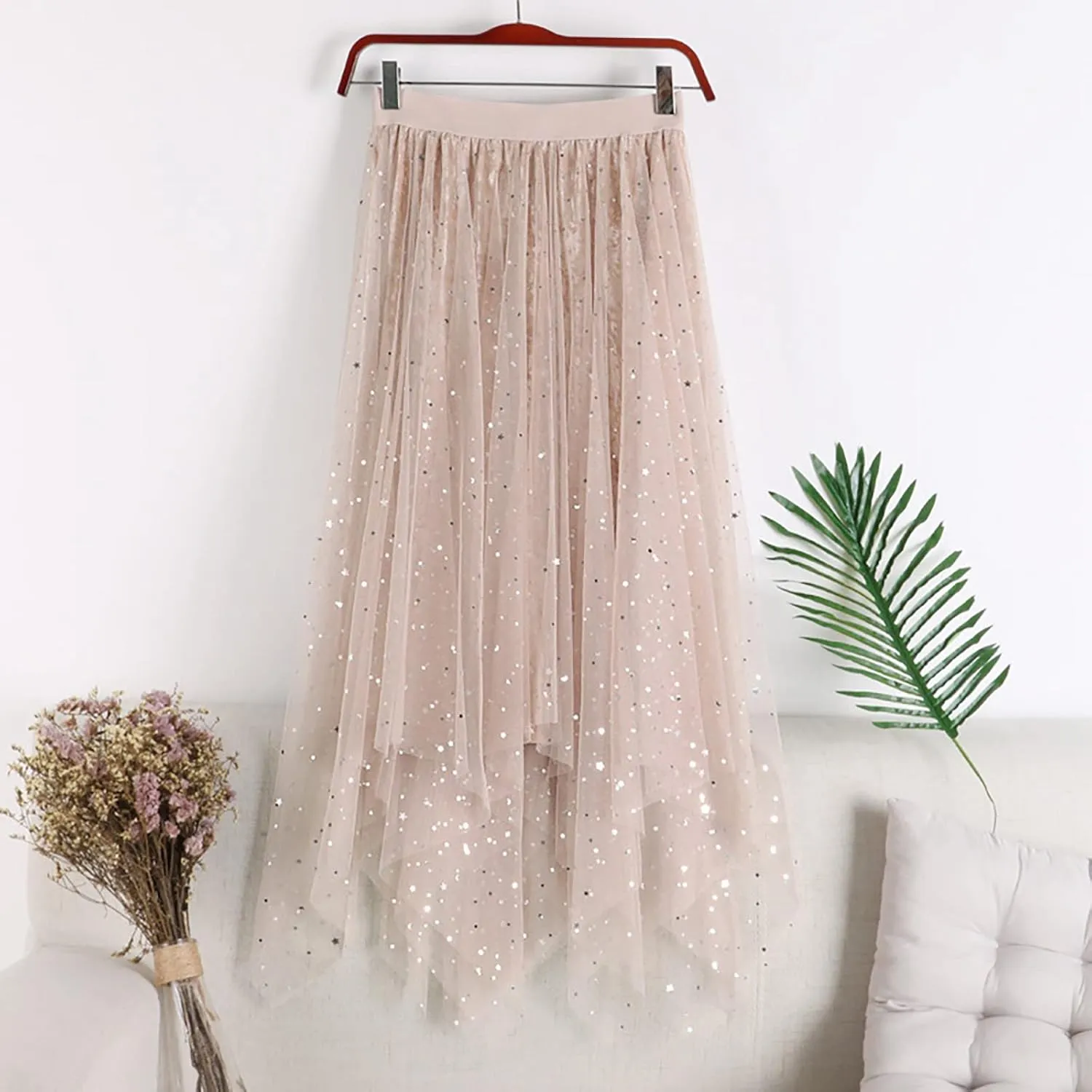 Midi Skirts for Women Cotton Pleated Skirt Organ Skirt Large Hemline Long Skirt Retro High Waist Casual Style