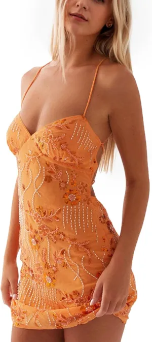 MISSACTIVER Sleeveless Sequin Dress for Women Backless Criss Cross Straps Mini Dress Sexy Sparkle Short Dresses Party