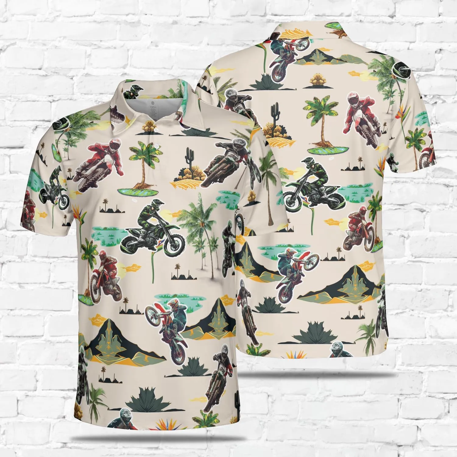 Motocross Men's Polo Shirts - Dirt Bike Short Sleeve Regular Fit Polo Shirts for Men Series 31