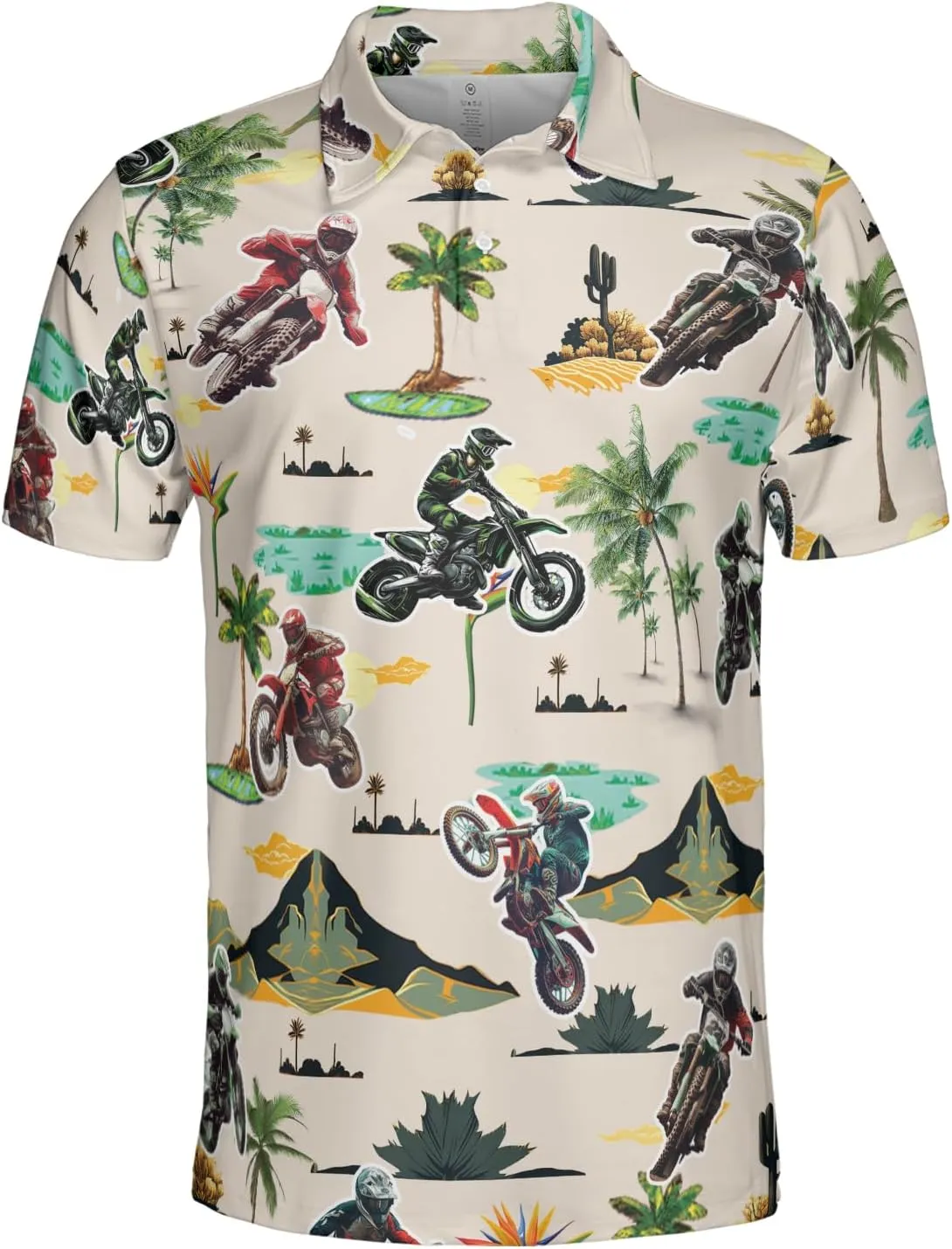 Motocross Men's Polo Shirts - Dirt Bike Short Sleeve Regular Fit Polo Shirts for Men Series 31