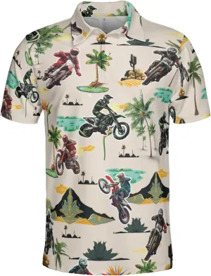 Motocross Men's Polo Shirts - Dirt Bike Short Sleeve Regular Fit Polo Shirts for Men Series 31