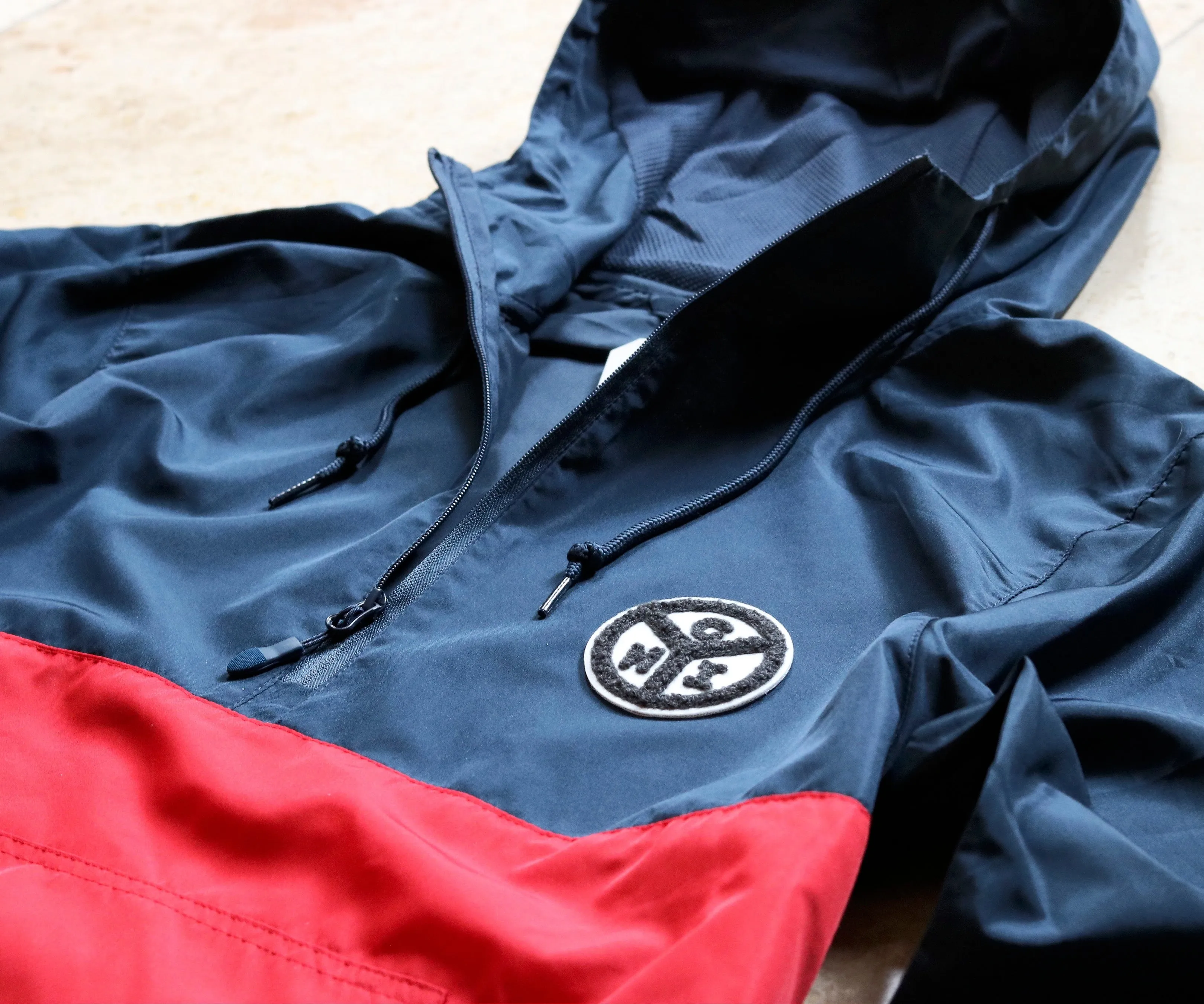 Municipal Logo Patch Navy/Red Quarter-Zip Jacket