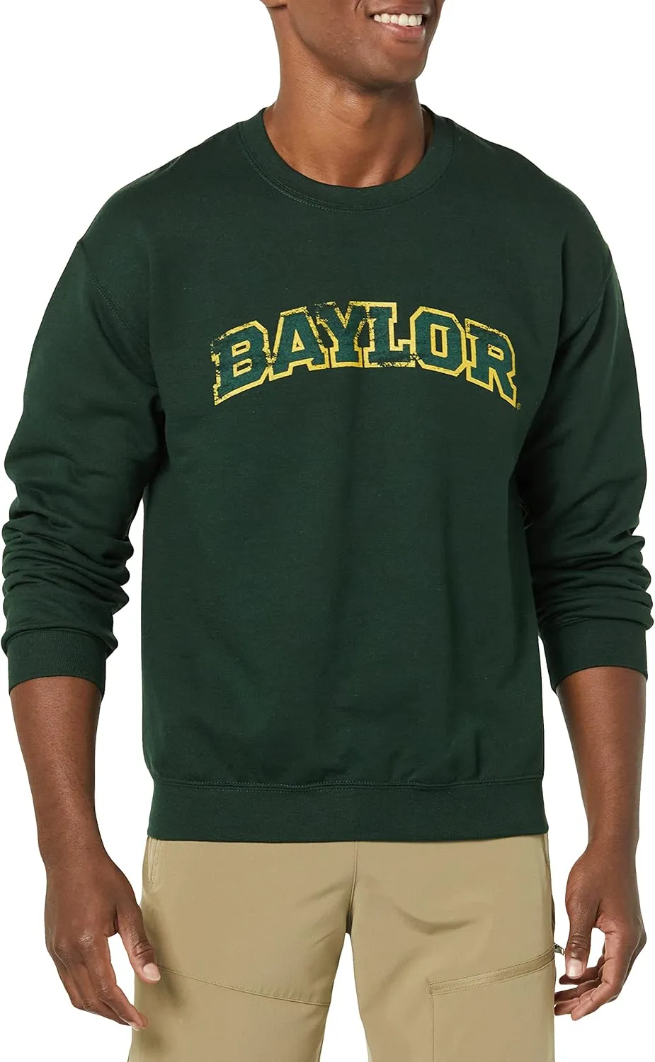 NCAA Baylor Bears 50/50 Blended 8-Ounce Vintage Arch Crewneck Sweatshirt