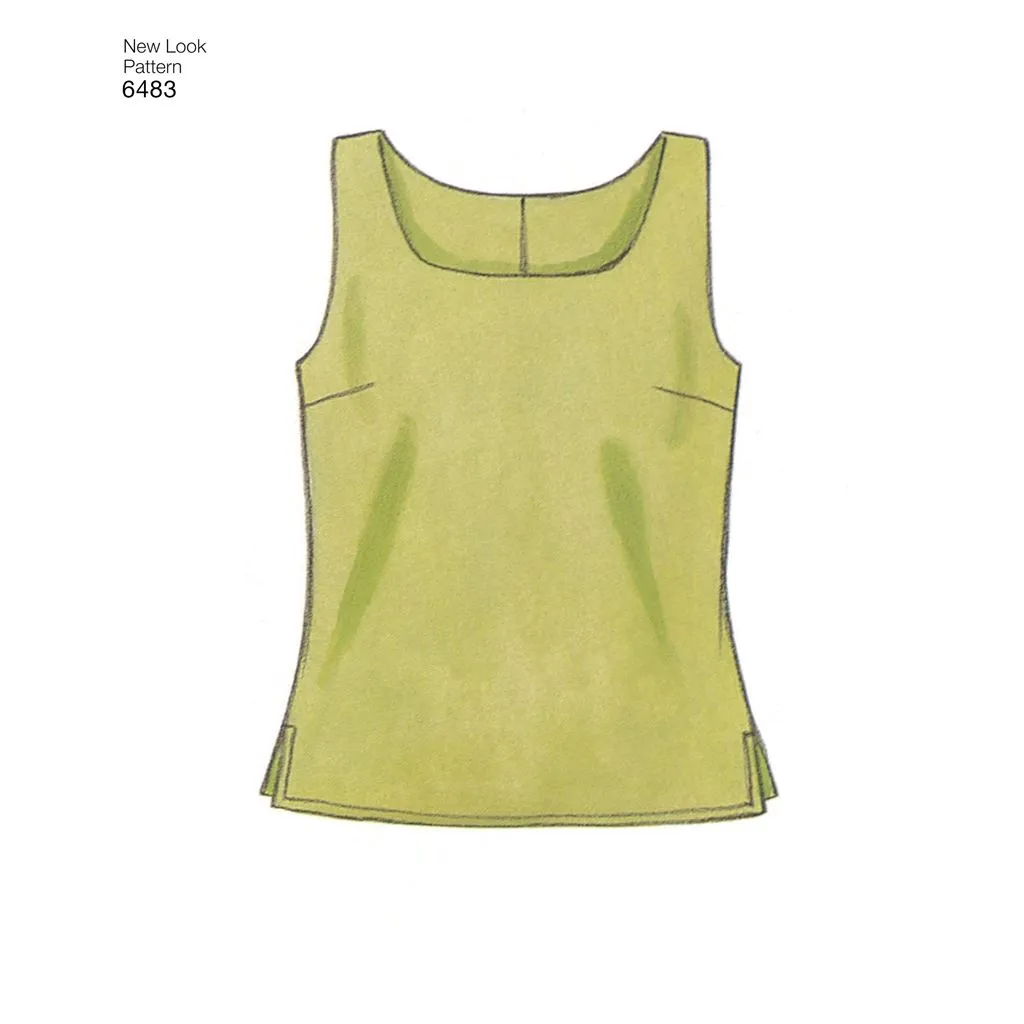 New Look Pattern 6483 Misses Tops
