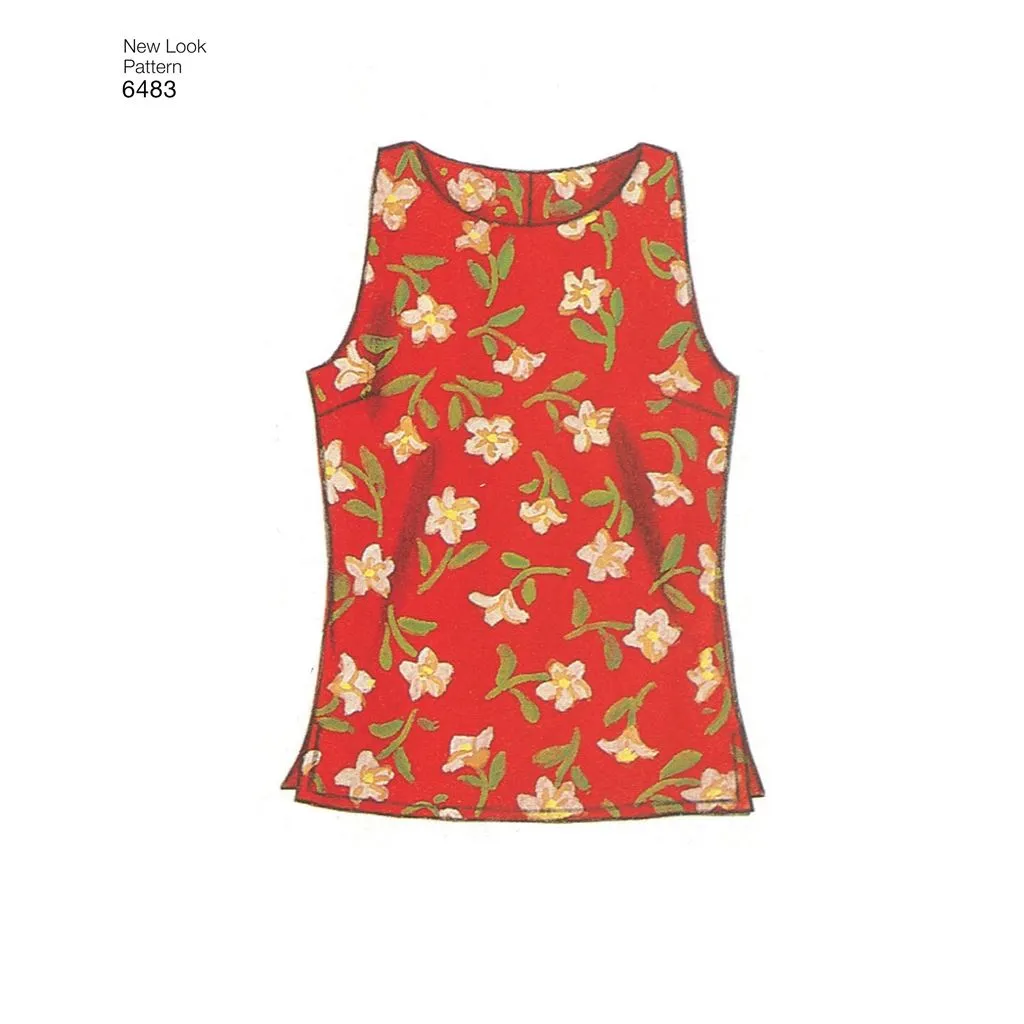 New Look Pattern 6483 Misses Tops