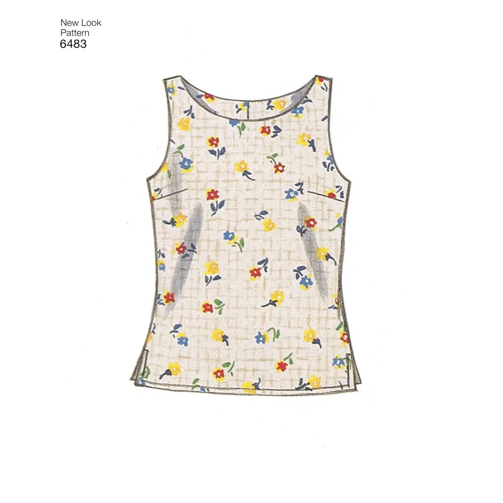 New Look Pattern 6483 Misses Tops