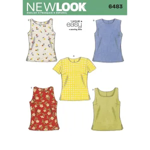 New Look Pattern 6483 Misses Tops