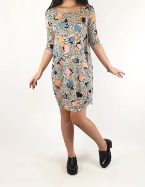 Obus 80s style print dress size 1, best fits size 6