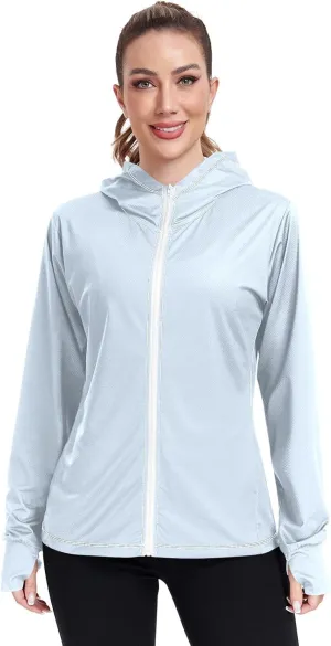 ODAWA Womens Sun Protection Shirts Long Sleeve Sun Shirt Zip Up Hoodie Womens Spf 50 Shirts