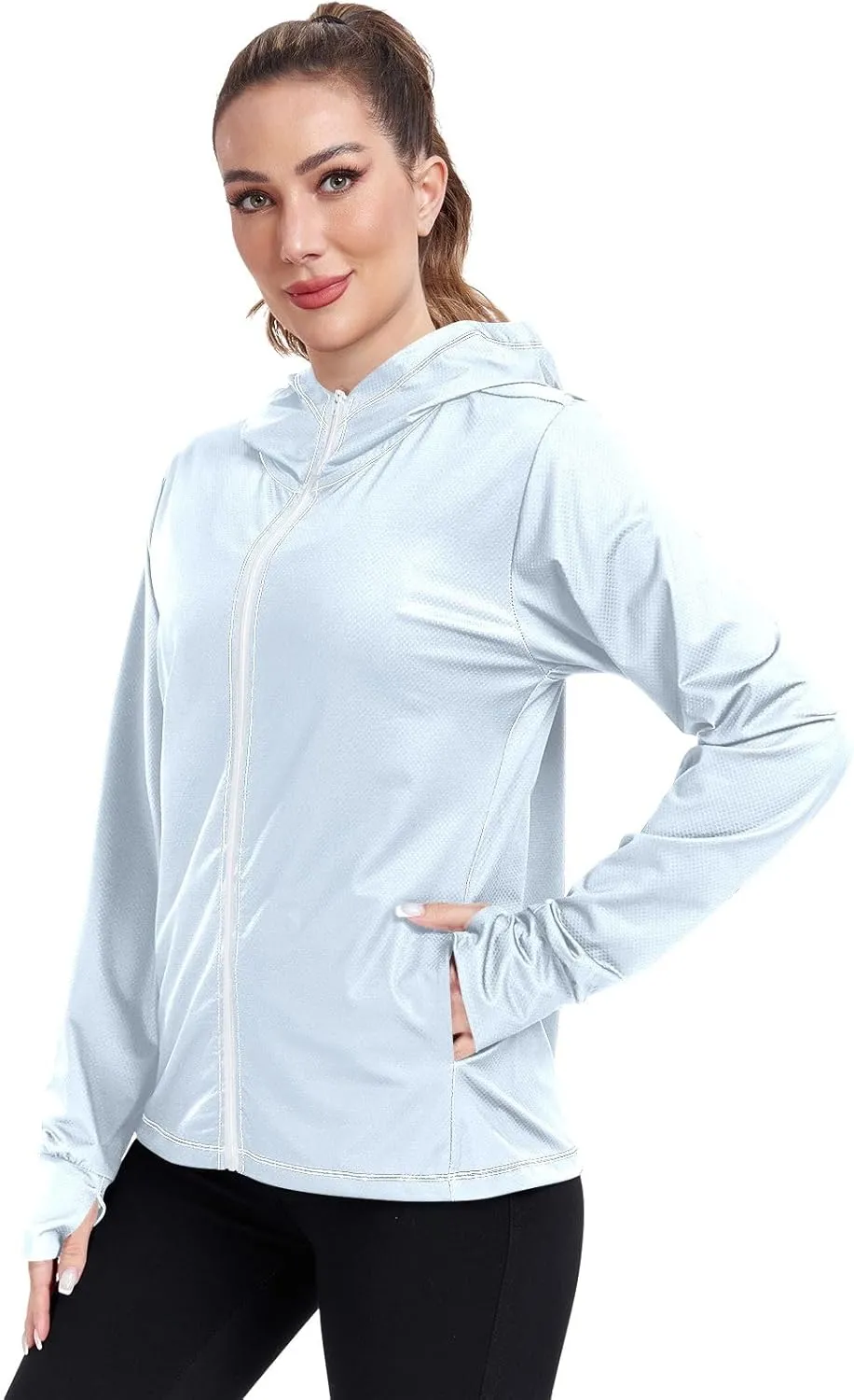 ODAWA Womens Sun Protection Shirts Long Sleeve Sun Shirt Zip Up Hoodie Womens Spf 50 Shirts