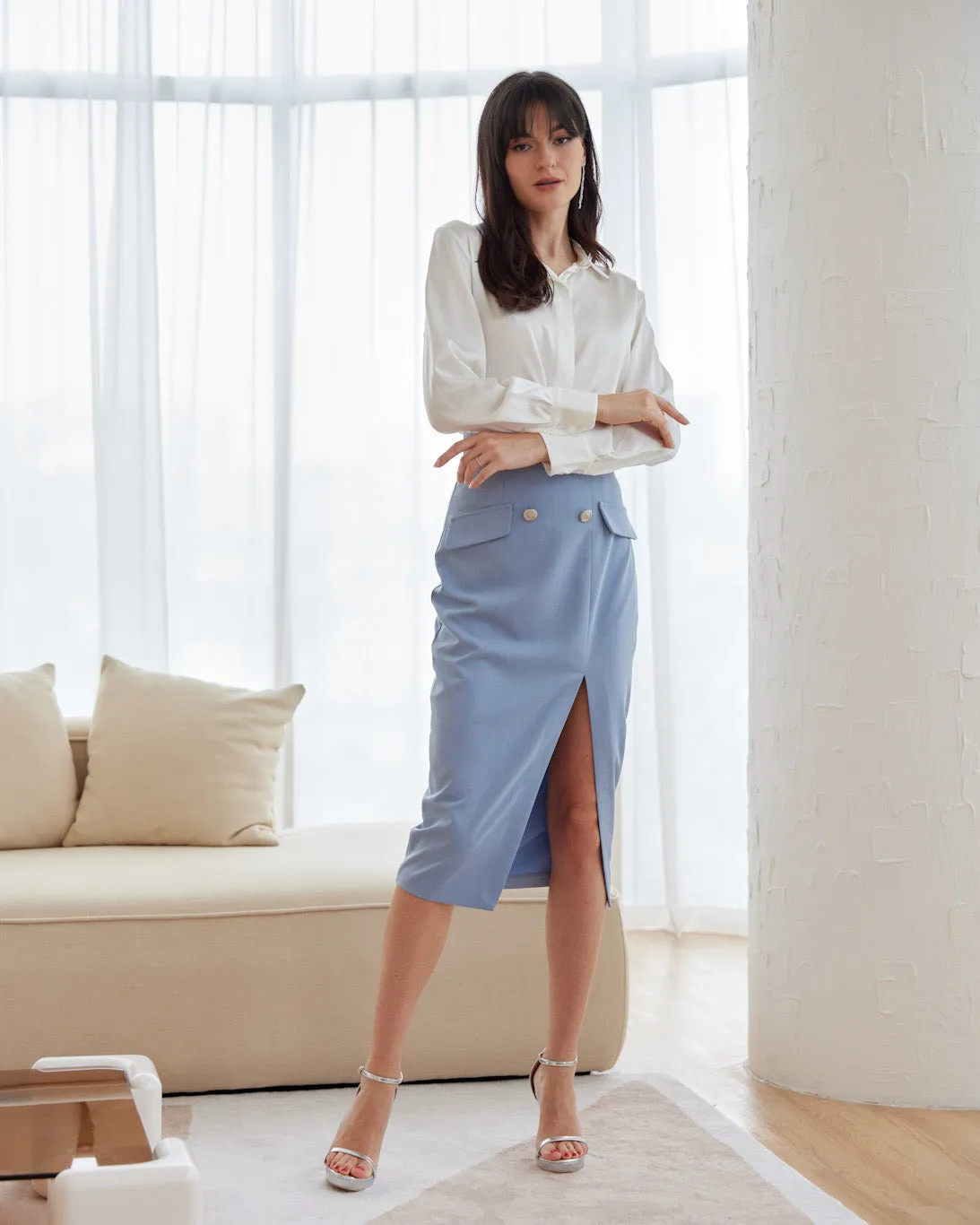 Orchid Long Sleeve Silk Blouse (SLKSITB001)