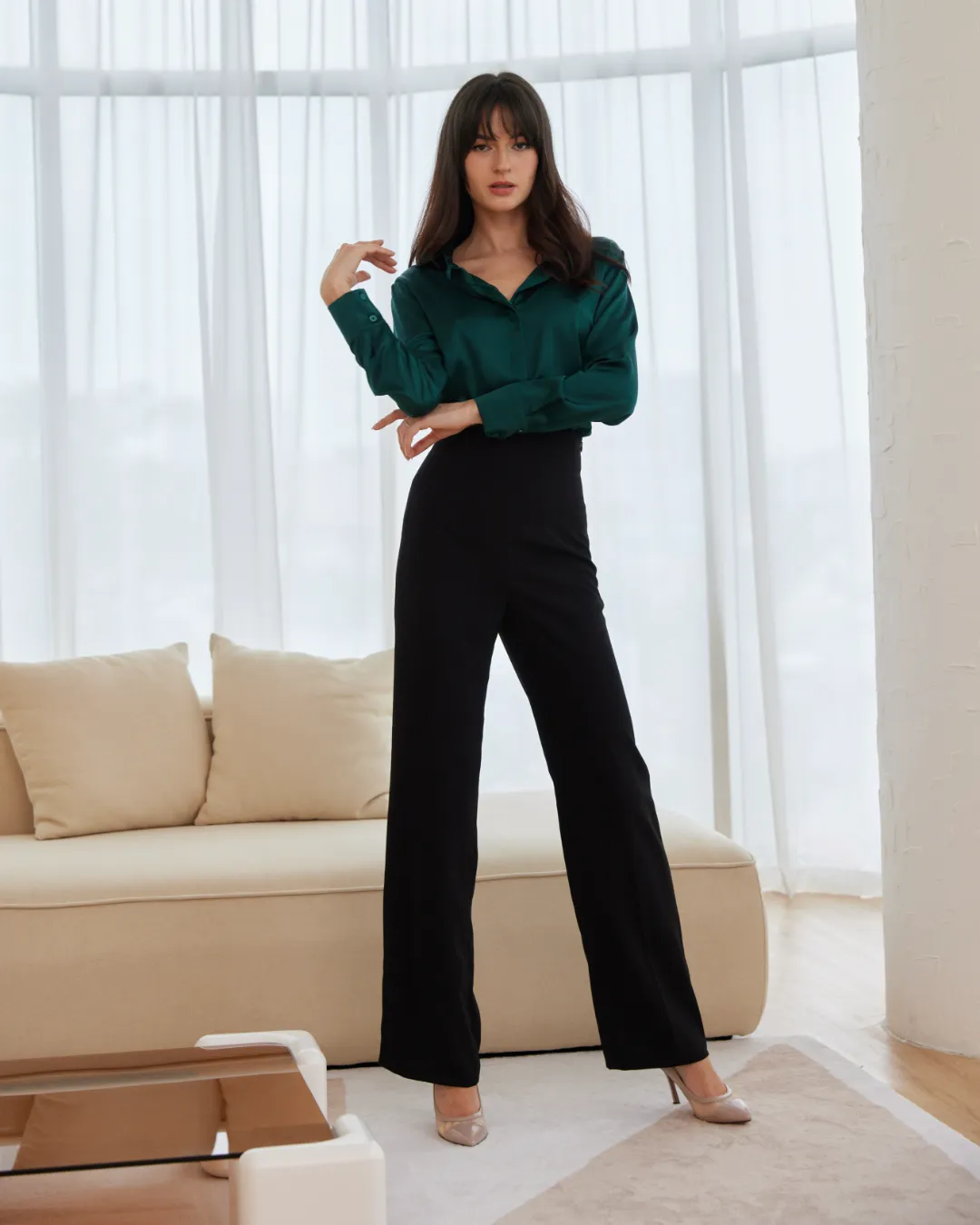 Orchid Long Sleeve Silk Blouse (SLKSITB001)