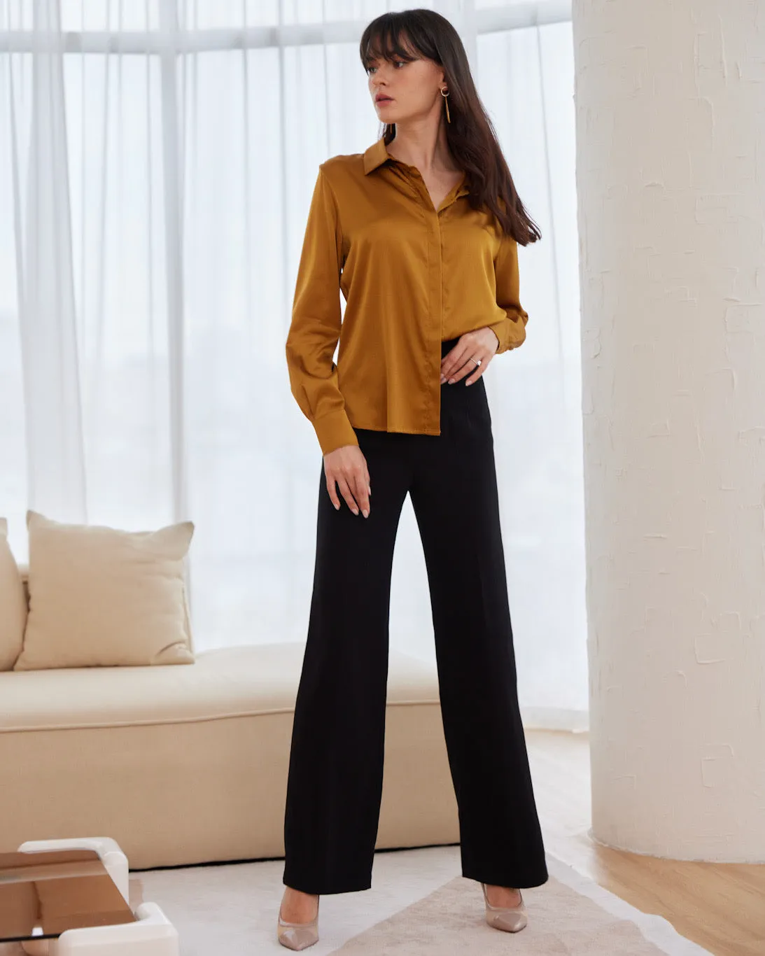 Orchid Long Sleeve Silk Blouse (SLKSITB001)