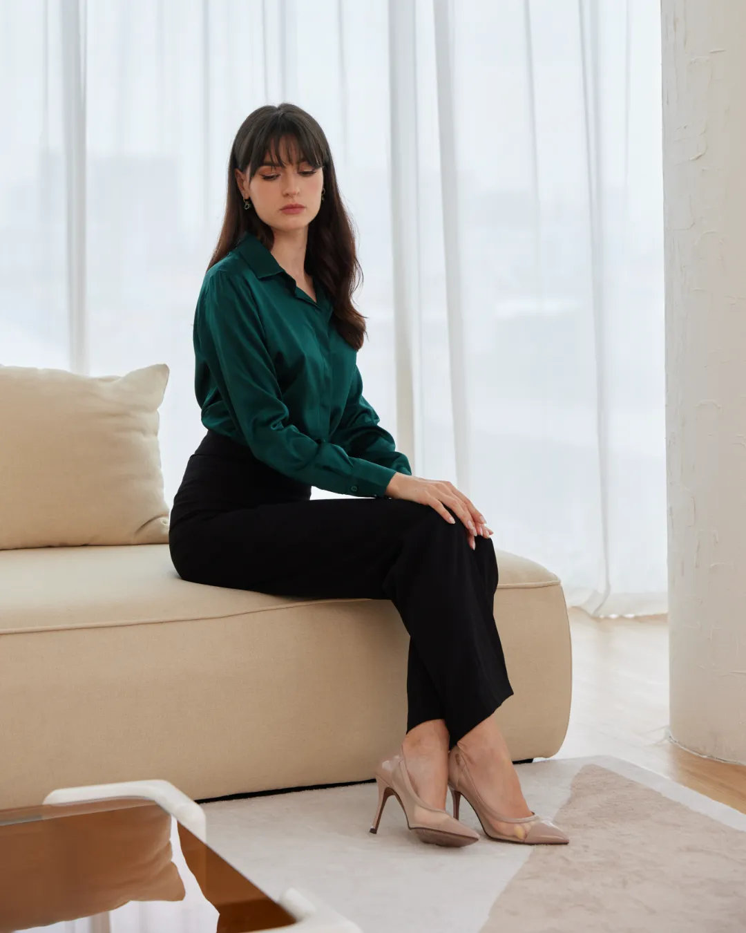 Orchid Long Sleeve Silk Blouse (SLKSITB001)