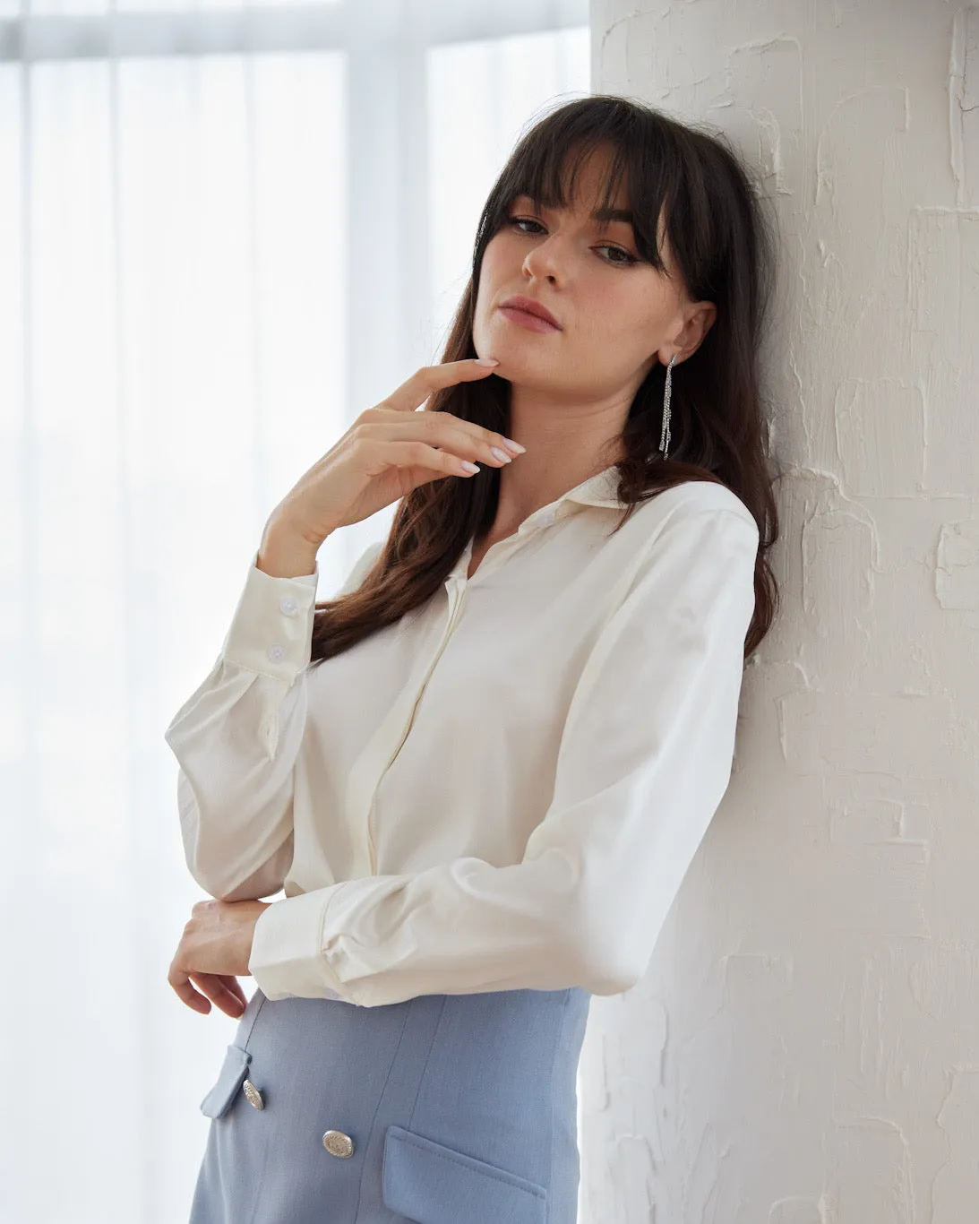 Orchid Long Sleeve Silk Blouse (SLKSITB001)