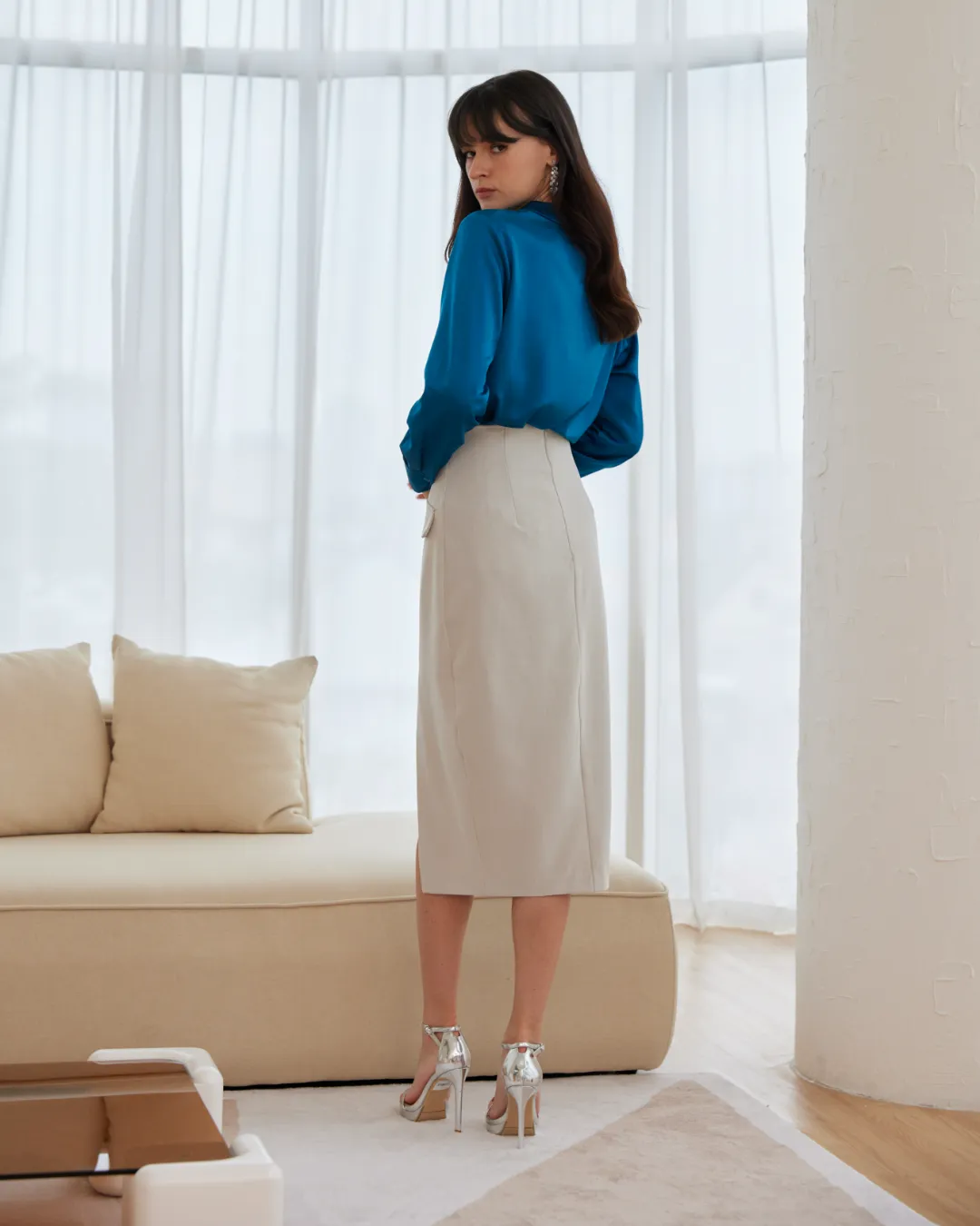 Orchid Long Sleeve Silk Blouse (SLKSITB001)