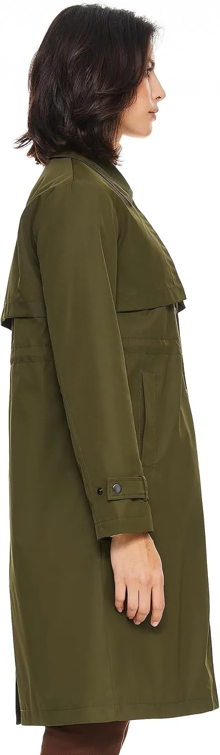 Orolay Women's Mid-Length Single-Breasted Windproof Trench Coat with Adjustable Cuffs Slit Back Hem Overcoat