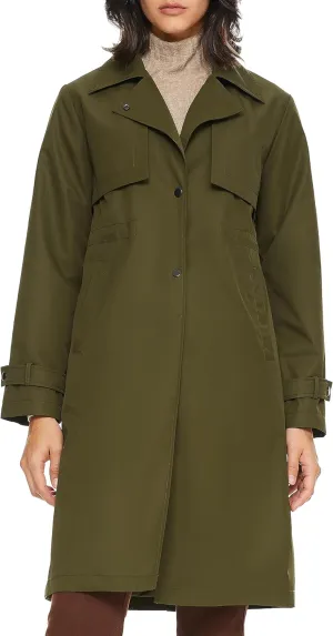 Orolay Women's Mid-Length Single-Breasted Windproof Trench Coat with Adjustable Cuffs Slit Back Hem Overcoat