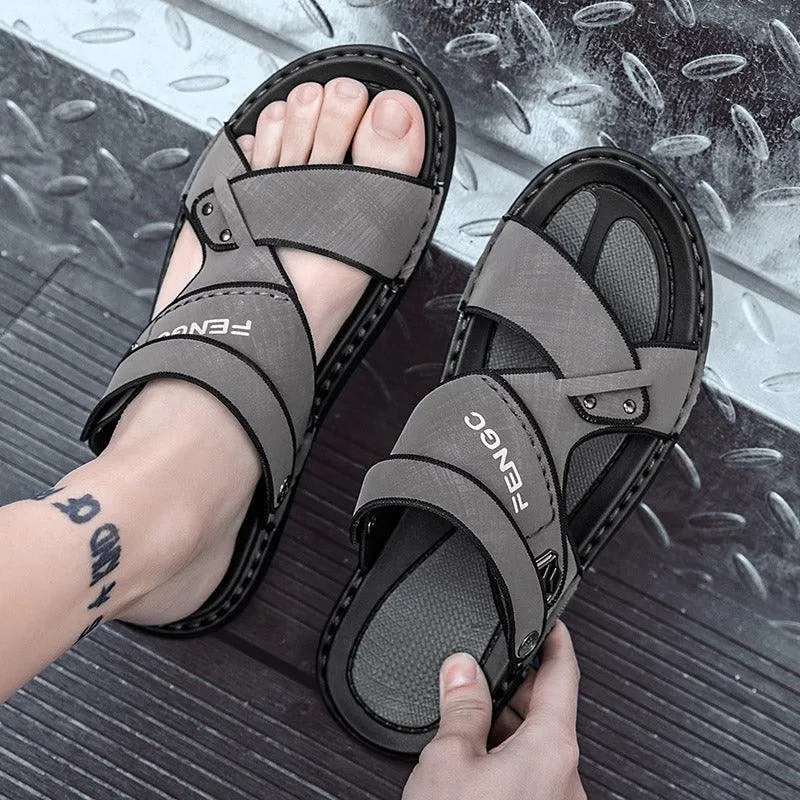 Outdoor Trendy Beach Sandals For Sports Wear Dual-use Non-slip Driving Slippers