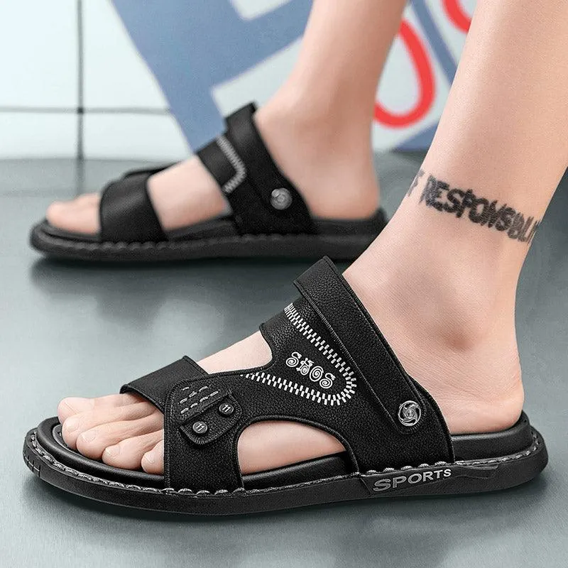 Outdoor Trendy Beach Sandals For Sports Wear Dual-use Non-slip Driving Slippers