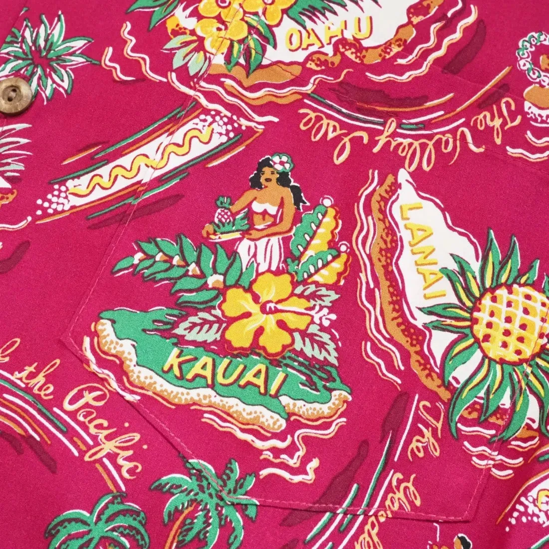 Pacific Red Hawaiian Rayon Shirt