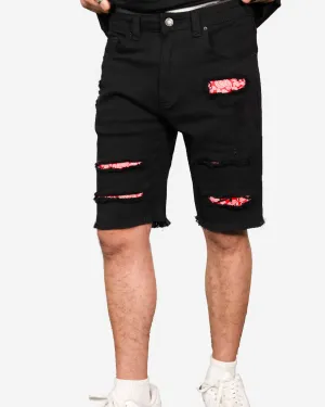 Paisley Ripped GD Denim Shorts