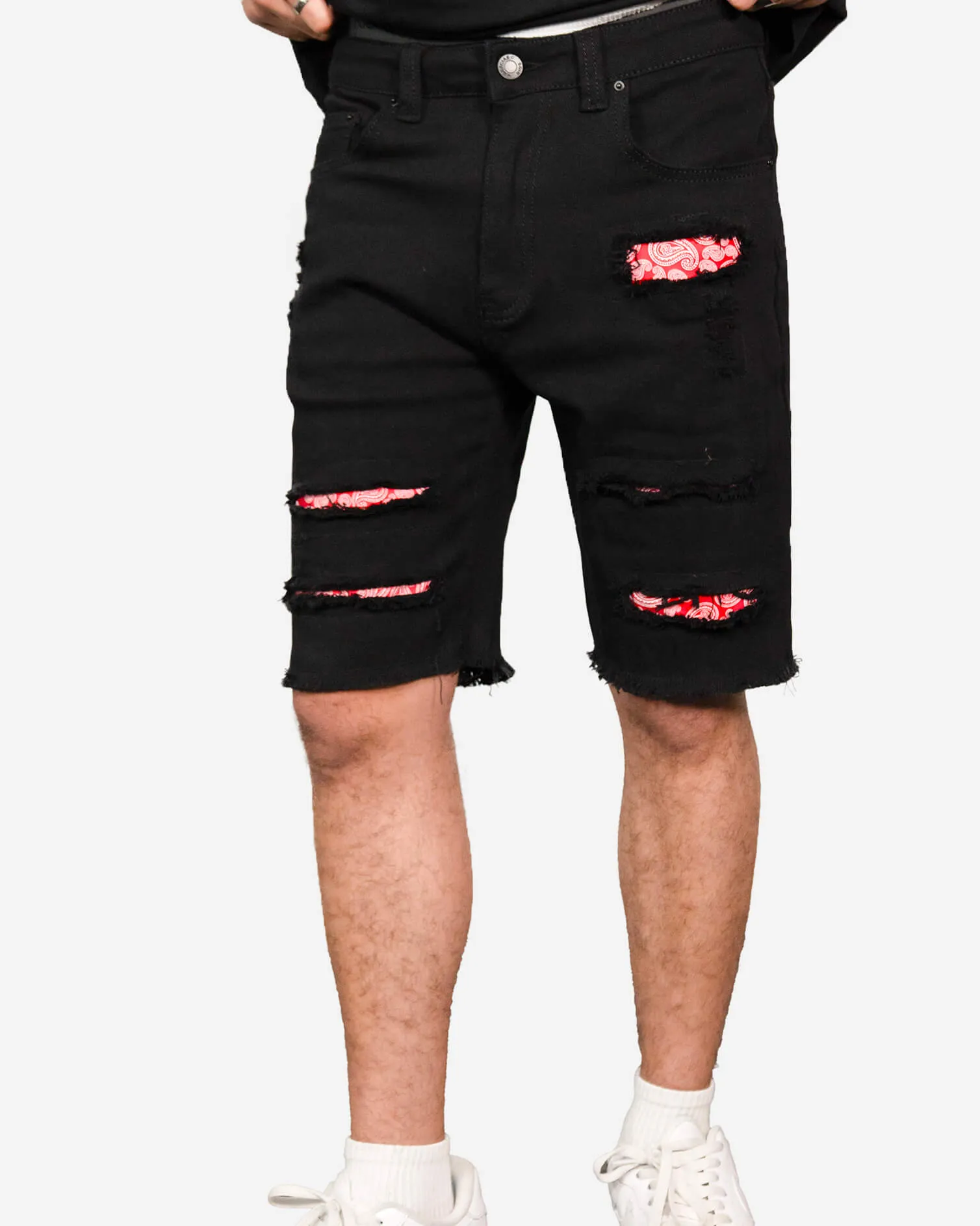 Paisley Ripped GD Denim Shorts