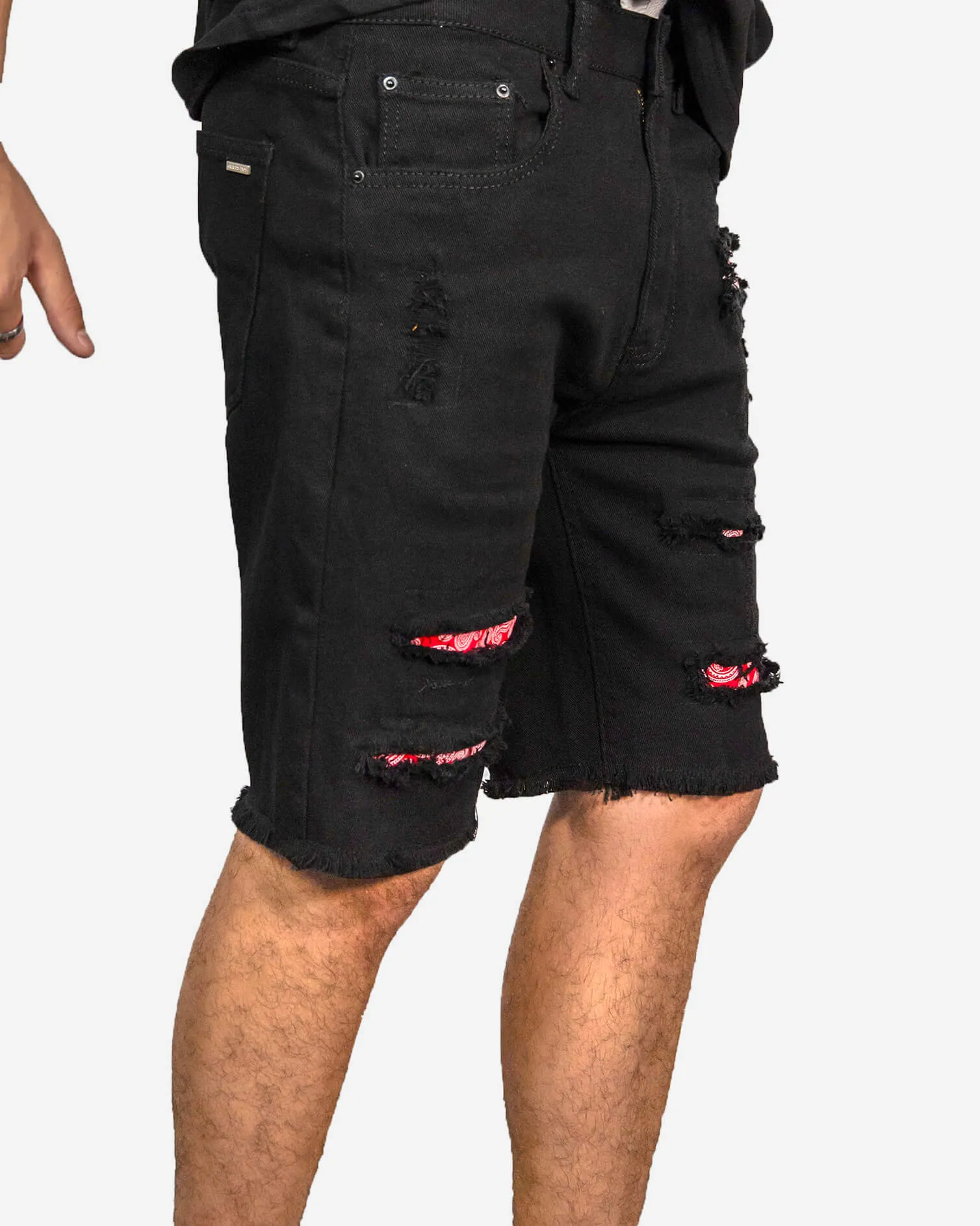 Paisley Ripped GD Denim Shorts