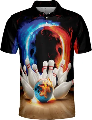 Personalized Bowling Polo Shirts - Quick Dry Short Sleeve Polo Shirts for Bowling Tournaments Series 01