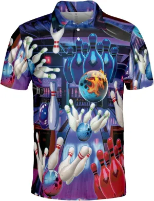 Personalized Men's Bowling Polo Shirts - Quick Dry Short Sleeve Polo Shirts for Bowling Tournaments Series 01