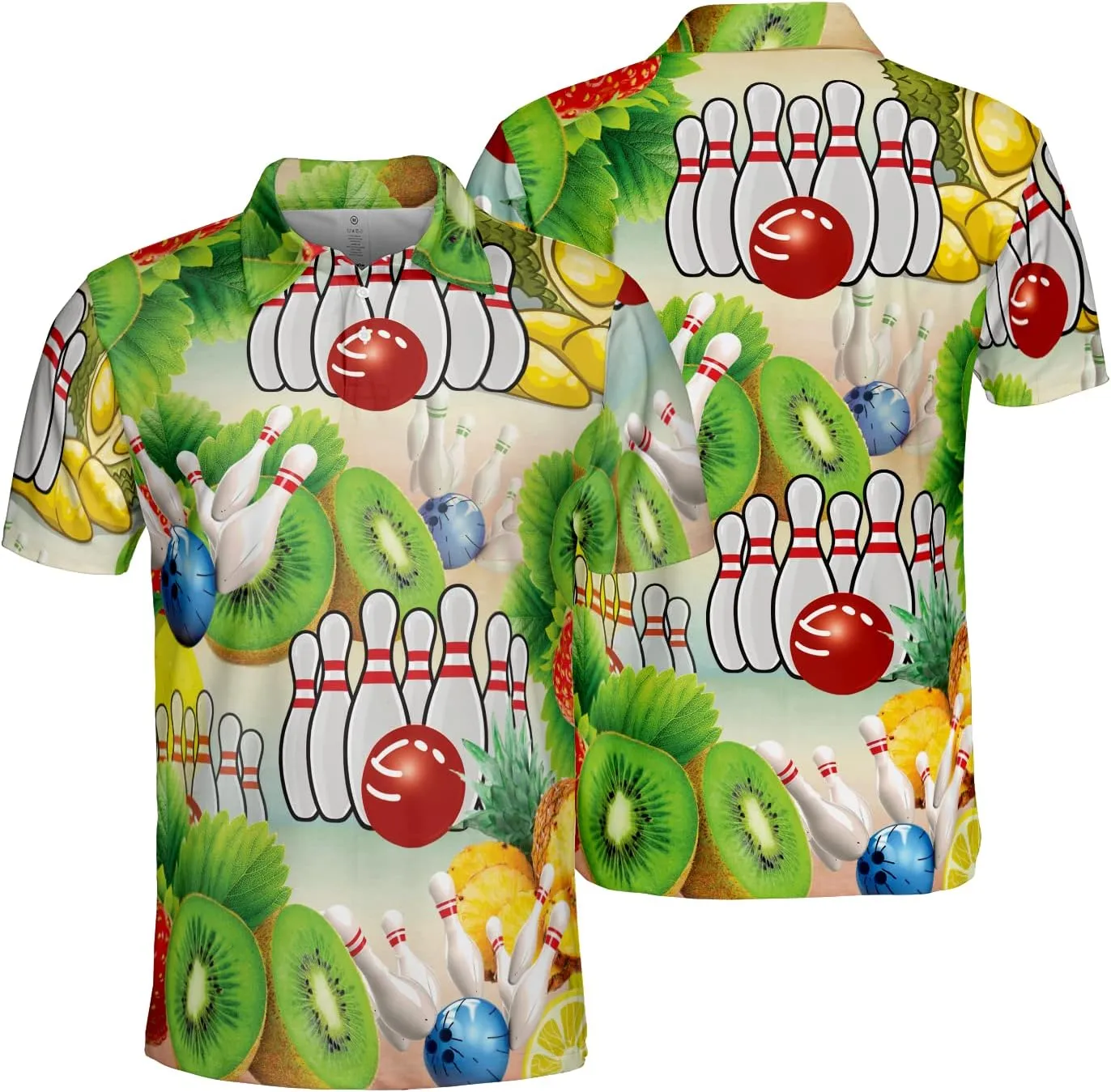 Personalized Men's Bowling Polo Shirts - Quick Dry Short Sleeve Polo Shirts for Bowling Tournaments Series 01