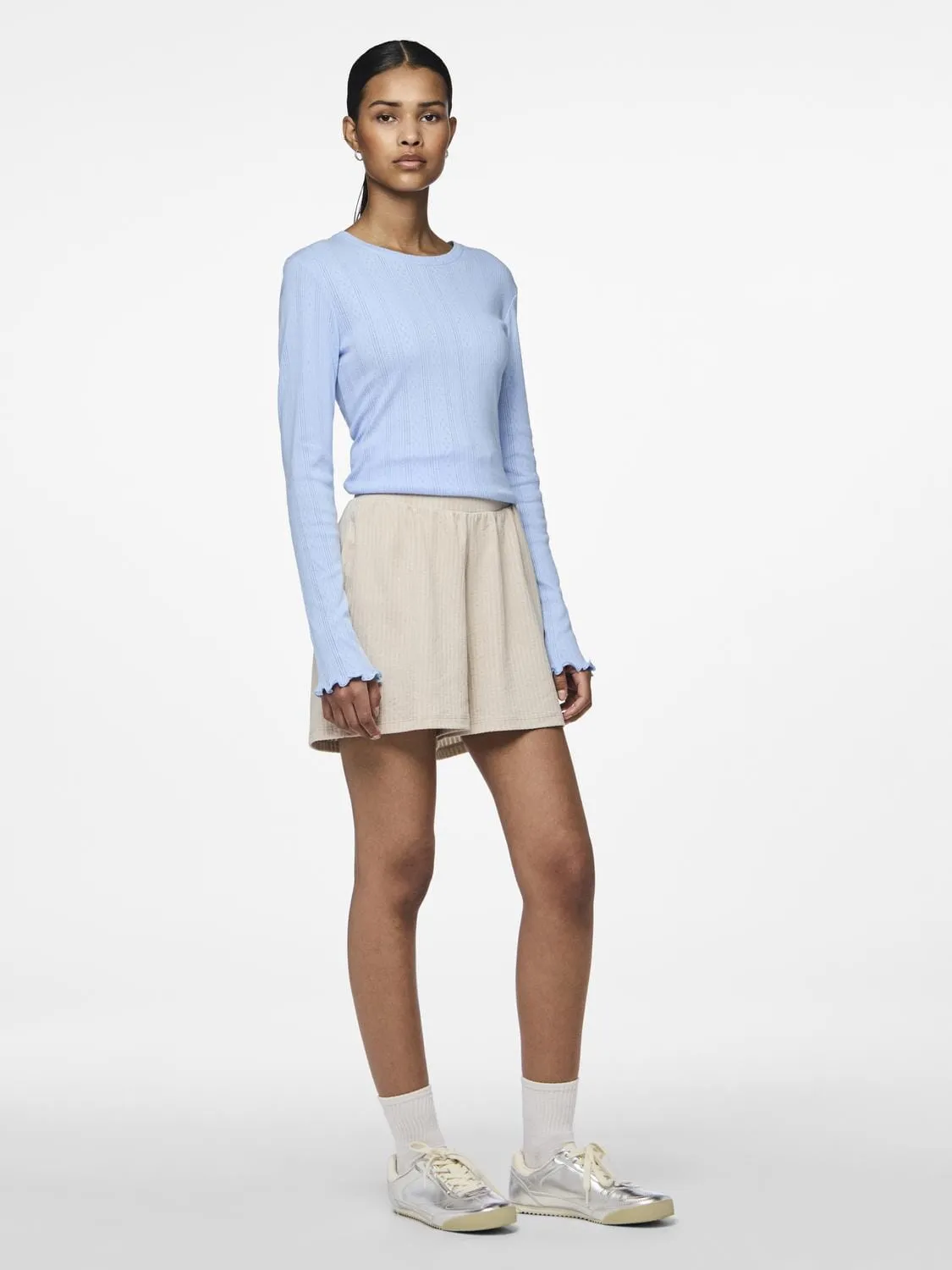 Pieces - Pcbrecca Shorts Pb - 4624520 Silver Gray