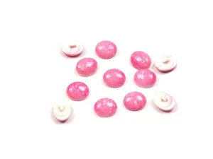 Pink Oval Marble Look Acrylic Buttons