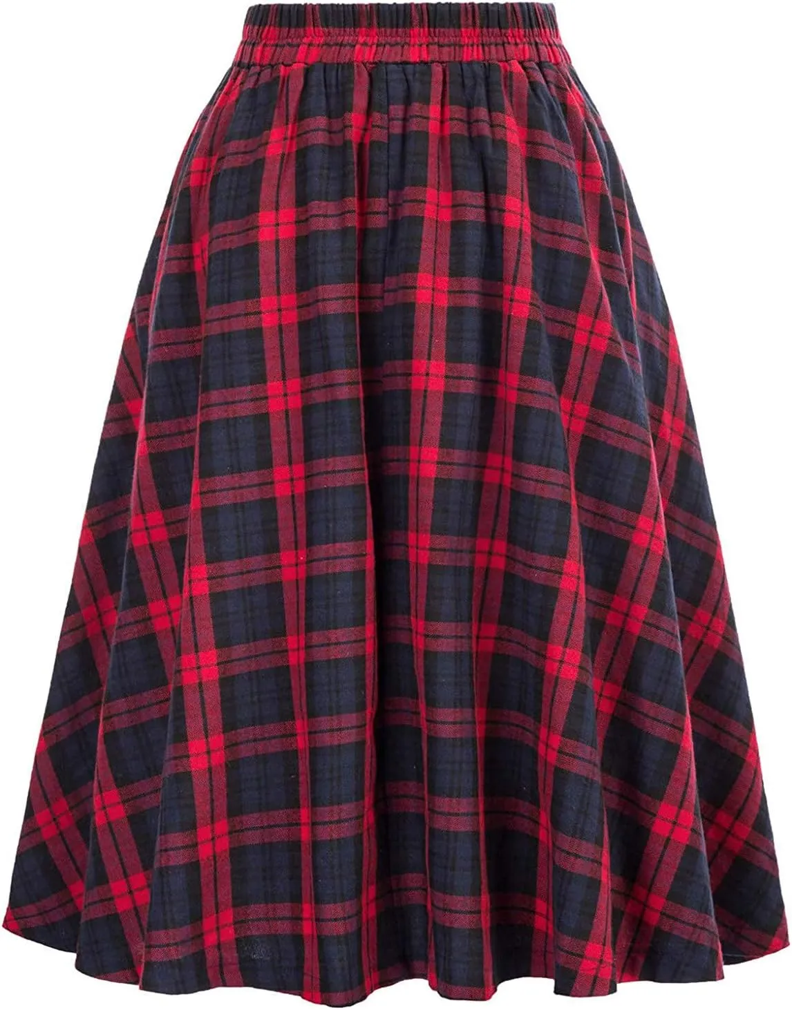 Plaid Printed Skirt Vintage High Waist Women Fashion Midi Skirt Pleated skirts for women trendy Harajuku Casual Summer