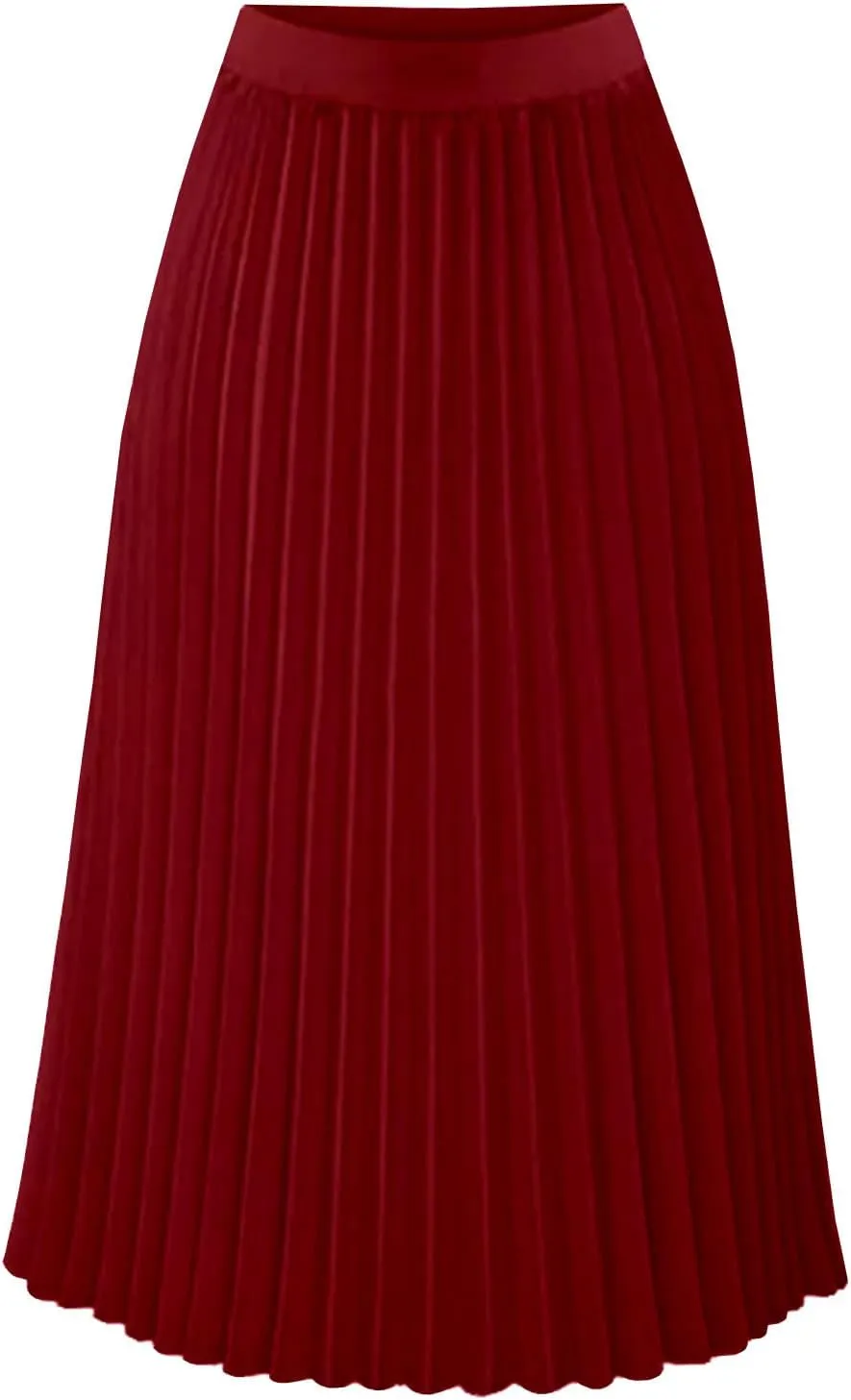 Pleated Midi Skirts for Women Midi Long High Waisted A Line Skirts Shirring Swing Skirt 2024 Fashion Party Skirt