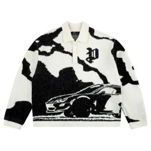 Purple Brand Fireball Polo Sweater