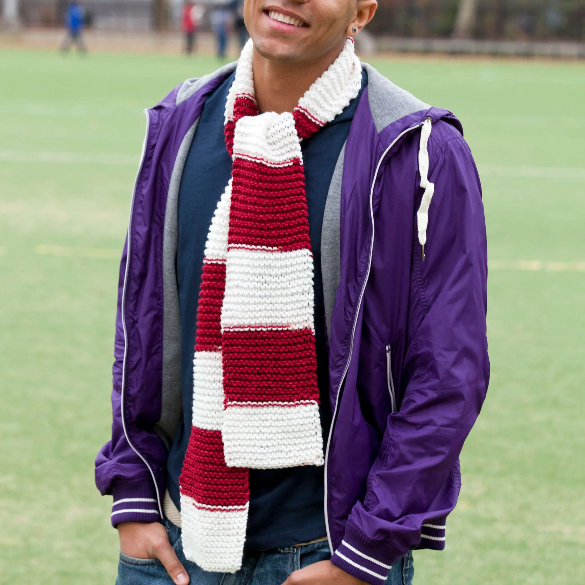 Red Heart Knit Hooray Team Scarf
