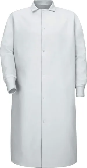 Red Kap Men's Gripper Front Spun Polyester Pocketless Butcher Coat With Knit Cuffs