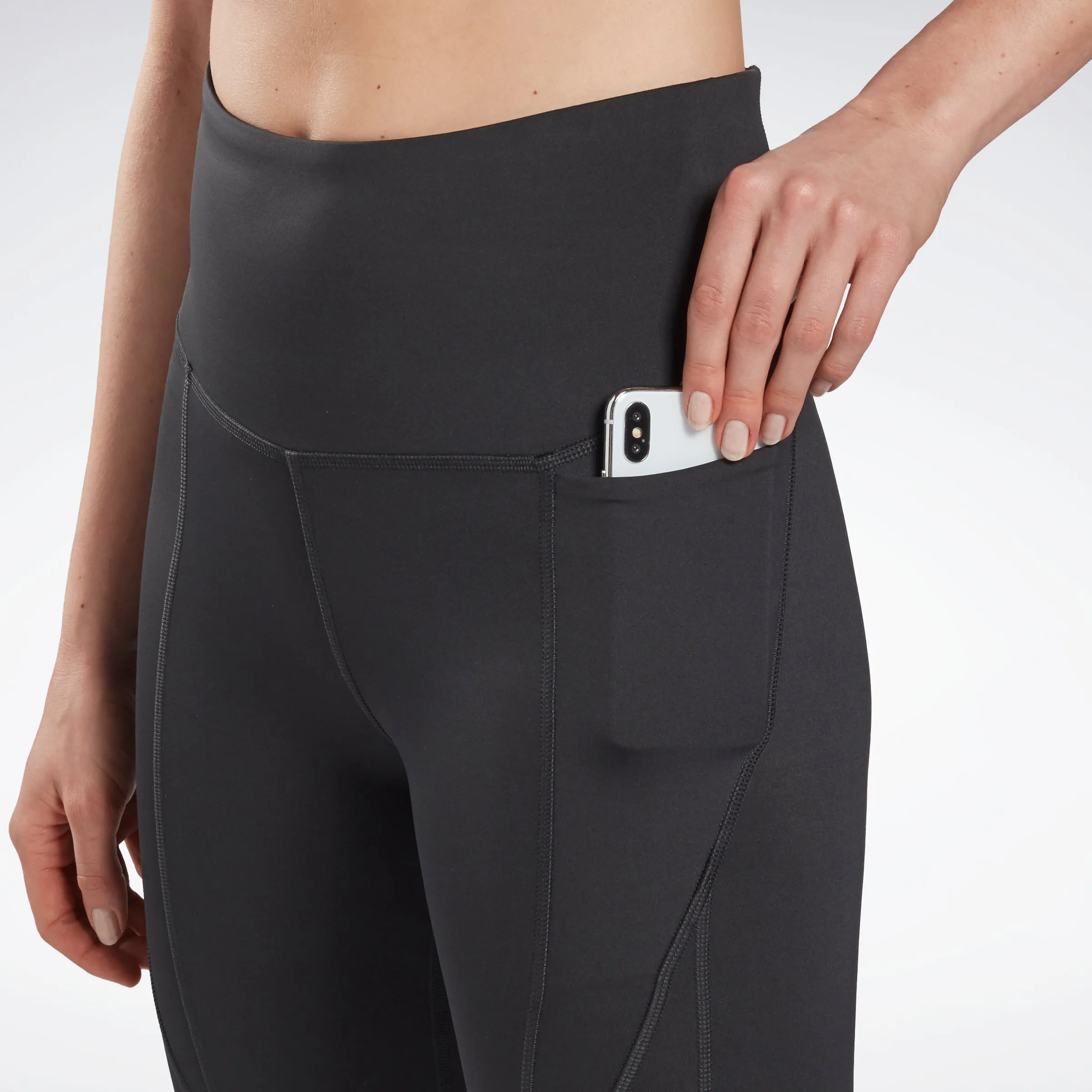 Reebok Apparel Women Workout Ready Pant Program High Rise Leggings Nghblk