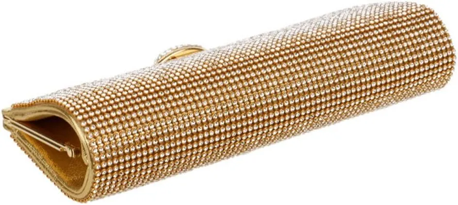 Rhinestones Women Evening Bags with Chain Shoulder Handbags Messenger Small Purse Day Clutches Bag(E)