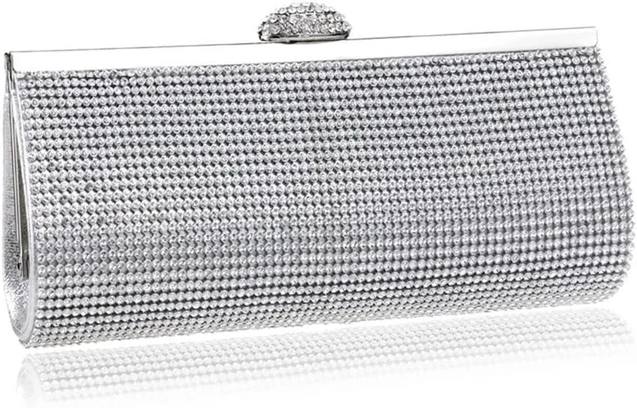 Rhinestones Women Evening Bags with Chain Shoulder Handbags Messenger Small Purse Day Clutches Bag(E)