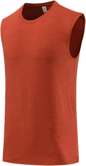 Rivccku Men's Gym Tank Tops Sleeveless Workout T-Shirts Quick Dry Athletic Shirts Running Vest