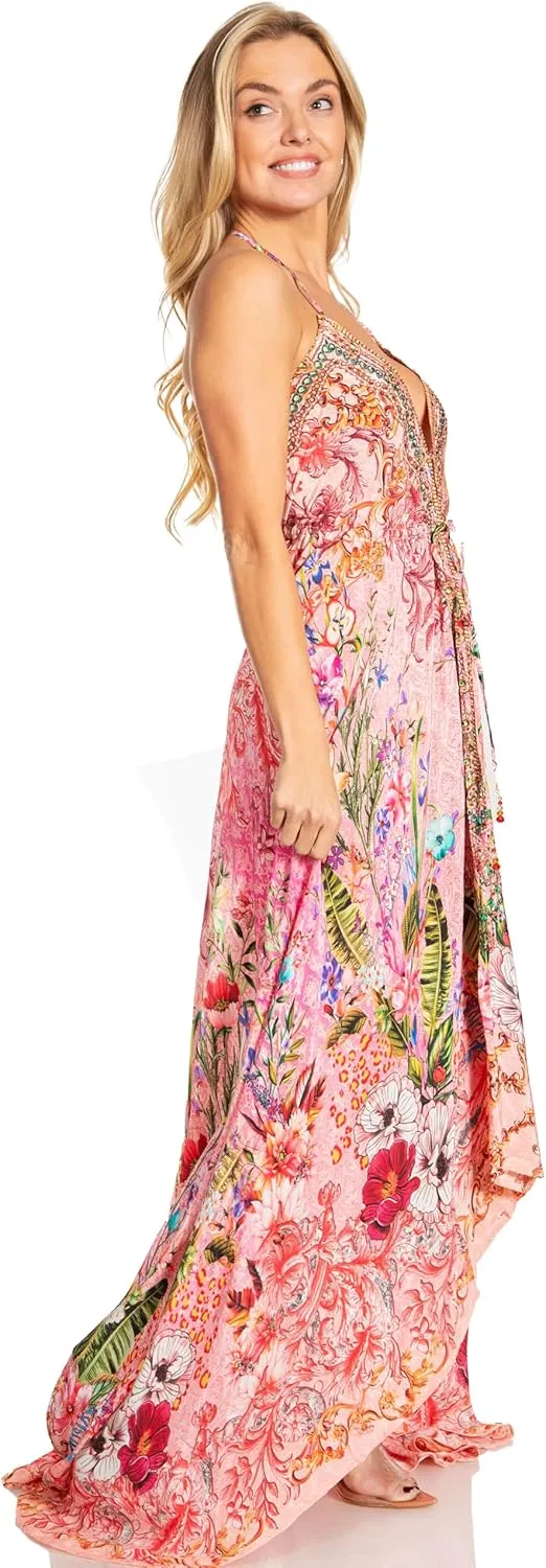 Sakkas Lizi 2025 Womens Maxi High-Low Halter Handkerchief Long Dress Beach Party