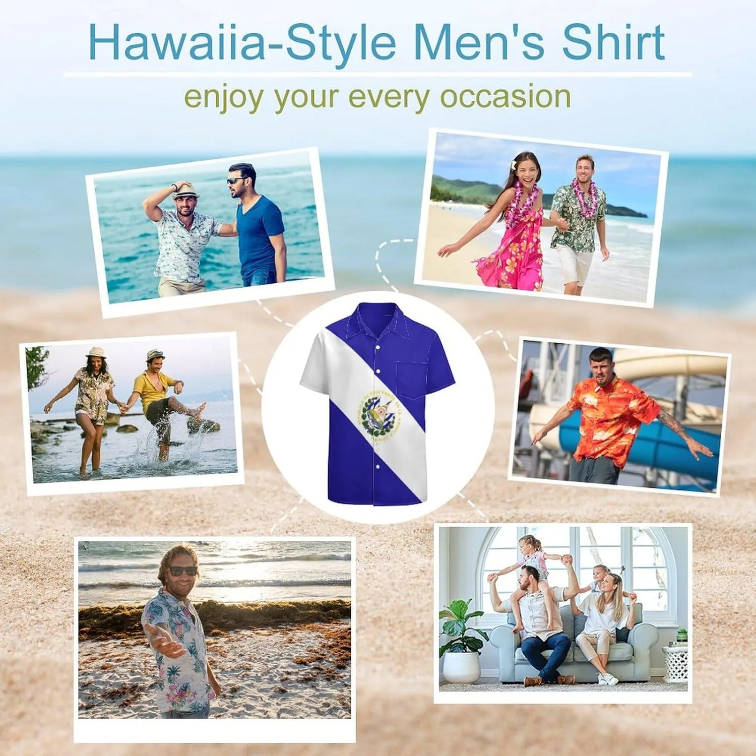 Shirts for Men Short Sleeve Beach Shirt Casual Button Down Shirts Tops Quick Dry with Designs